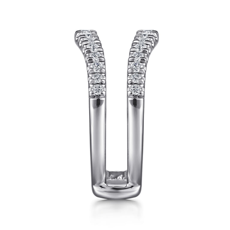 Enhancer Wedding Ring in 14k White Gold with Round Natural Diamond at Gabriel & Co. - Shot 4