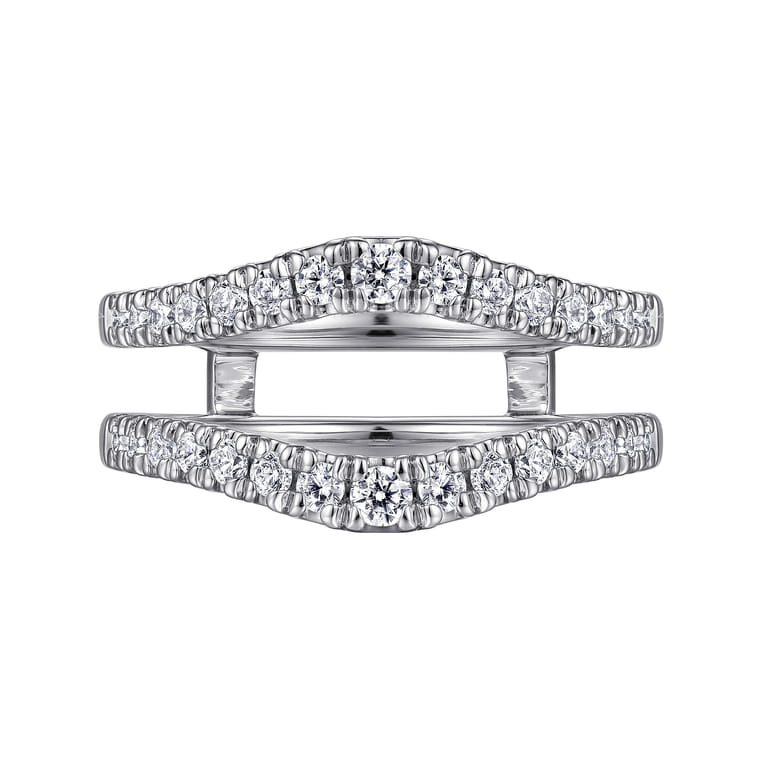 Enhancer Wedding Ring in 14k White Gold with Round Natural Diamond at Gabriel & Co. - Shot 6