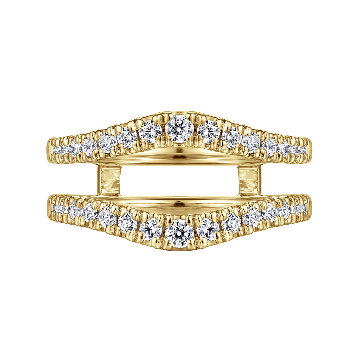 Enhancer Wedding Ring in 14k Yellow Gold with Round Natural Diamond at Gabriel & Co. - Shot 6