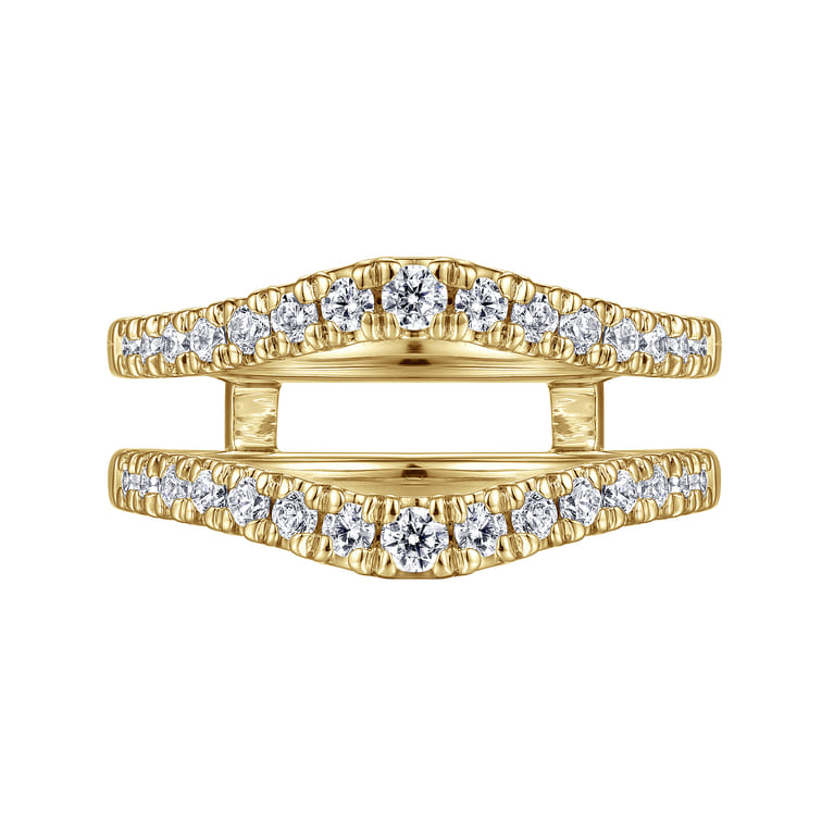 Enhancer Wedding Ring in 14k Yellow Gold with Round Natural Diamond at Gabriel & Co. - Shot 6