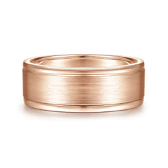 Emmett - 14K Rose Gold 8mm - Men's Wedding Band in Satin Finish