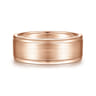 Emmett - 14K Rose Gold 8mm - Men's Wedding Band in Satin Finish