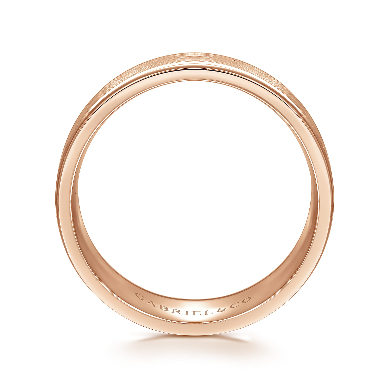 Emmett - 14K Rose Gold 8mm - Men's Wedding Band in Satin Finish - Shot 2
