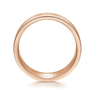 Emmett - 14K Rose Gold 8mm - Men's Wedding Band in Satin Finish