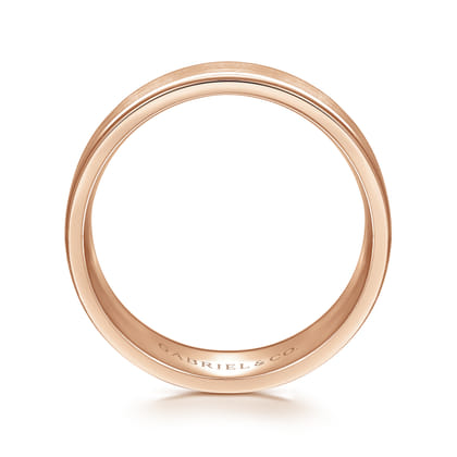 Emmett - 14K Rose Gold 8mm - Men's Wedding Band in Satin Finish