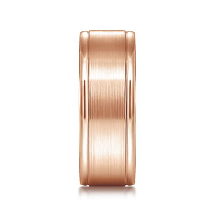 Emmett - 14K Rose Gold 8mm - Men's Wedding Band in Satin Finish