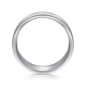 Emmett - 14K White Gold 8mm - Men's Wedding Band in Satin Finish