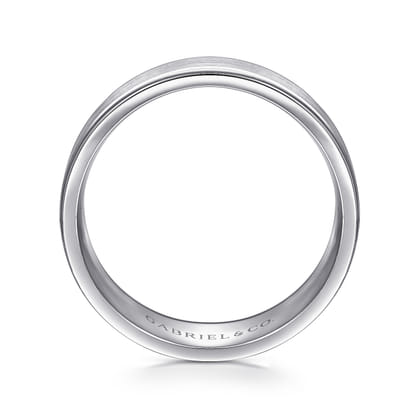Emmett - 14K White Gold 8mm - Men's Wedding Band in Satin Finish