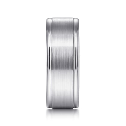 Emmett - 14K White Gold 8mm - Men's Wedding Band in Satin Finish