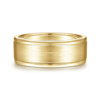 Emmett - 14K Yellow Gold 8mm - Men's Wedding Band in Satin Finish