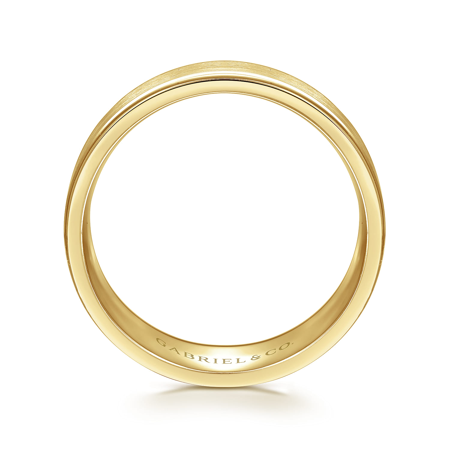 Emmett - 14K Yellow Gold 8mm - Men's Wedding Band in Satin Finish - Shot 2
