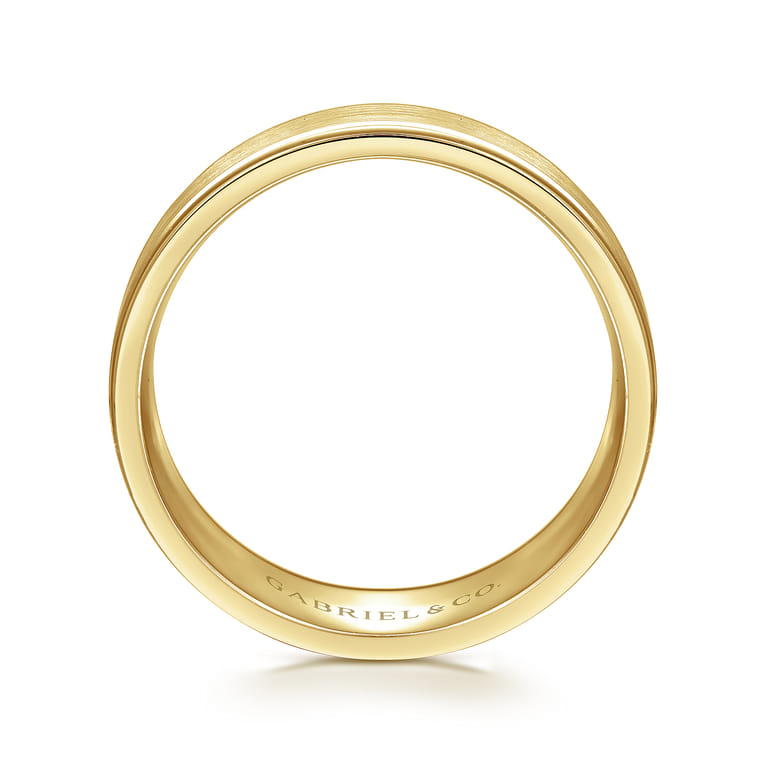 Emmett - 14K Yellow Gold 8mm - Men's Wedding Band in Satin Finish - Shot 2