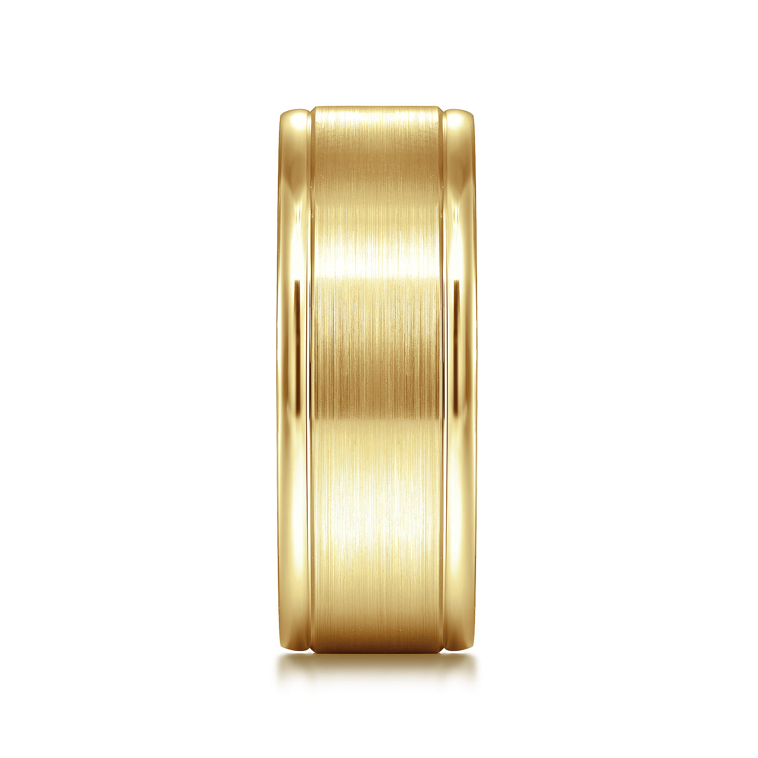 Emmett - 14K Yellow Gold 8mm - Men's Wedding Band in Satin Finish - Shot 4