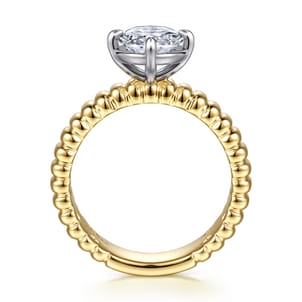 Empress - 14K White-Yellow Gold Oval Diamond Engagement Ring