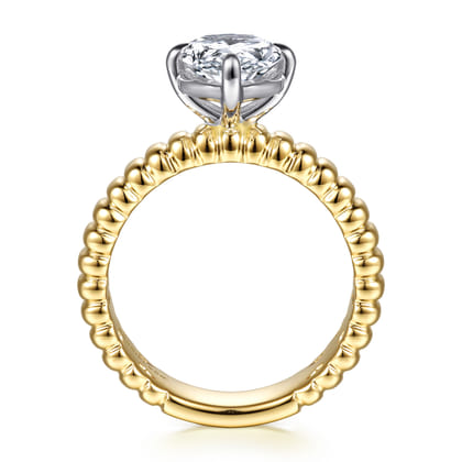 Empress - 14K White-Yellow Gold Pear Shape Diamond Engagement Ring
