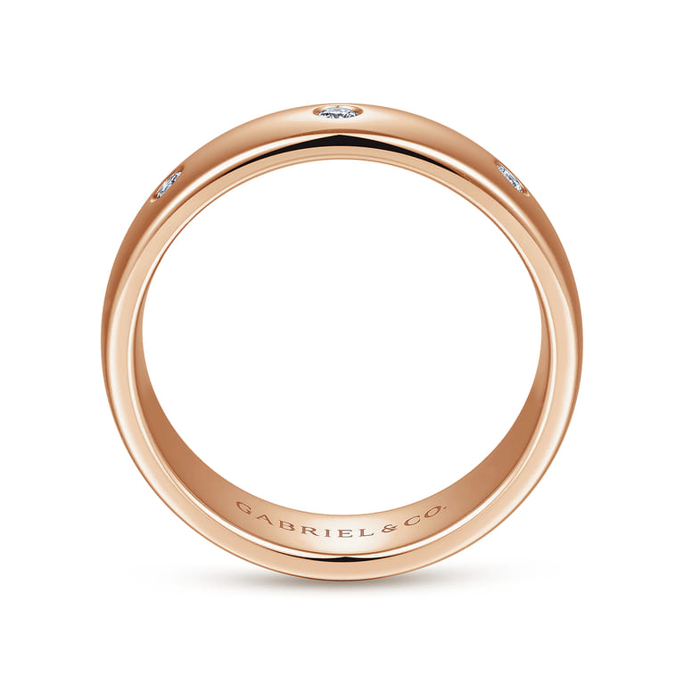 Emrys - 14K Rose Gold Diamond Men's Wedding Ring in High Polished Finish - 0.3 ct - Shot 2