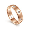 Emrys - 14K Rose Gold Diamond Men's Wedding Ring in High Polished Finish - 0.3 ct