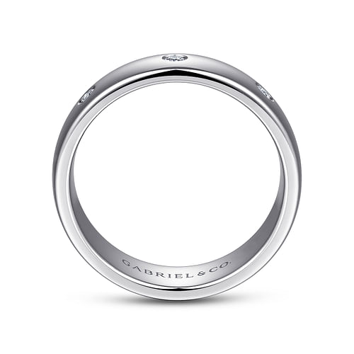 Emrys - 14K White Gold Diamond Men's Wedding Ring in High Polished Finish - 0.27 ct - Shot 2