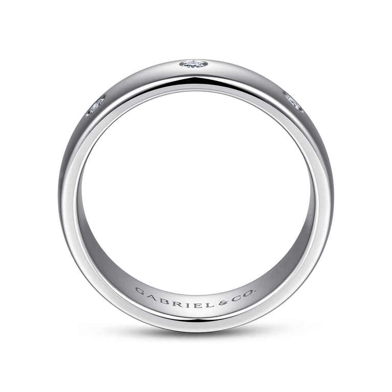 Emrys - 14K White Gold Diamond Men's Wedding Ring in High Polished Finish - 0.3 ct - Shot 2