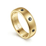 Emrys - 14K Yellow Gold Black Diamond Men's Wedding Ring in High Polished Finish - 0.34 ct