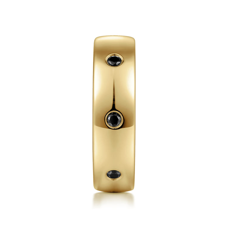 Emrys - 14K Yellow Gold Black Diamond Men's Wedding Ring in High Polished Finish - 0.34 ct - Shot 4