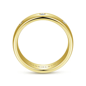 Emrys - 14K Yellow Gold Diamond Men's Wedding Ring in High Polished Finish