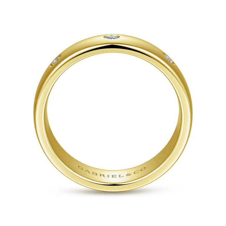 Emrys - 14K Yellow Gold Diamond Men's Wedding Ring in High Polished Finish - 0.3 ct - Shot 2