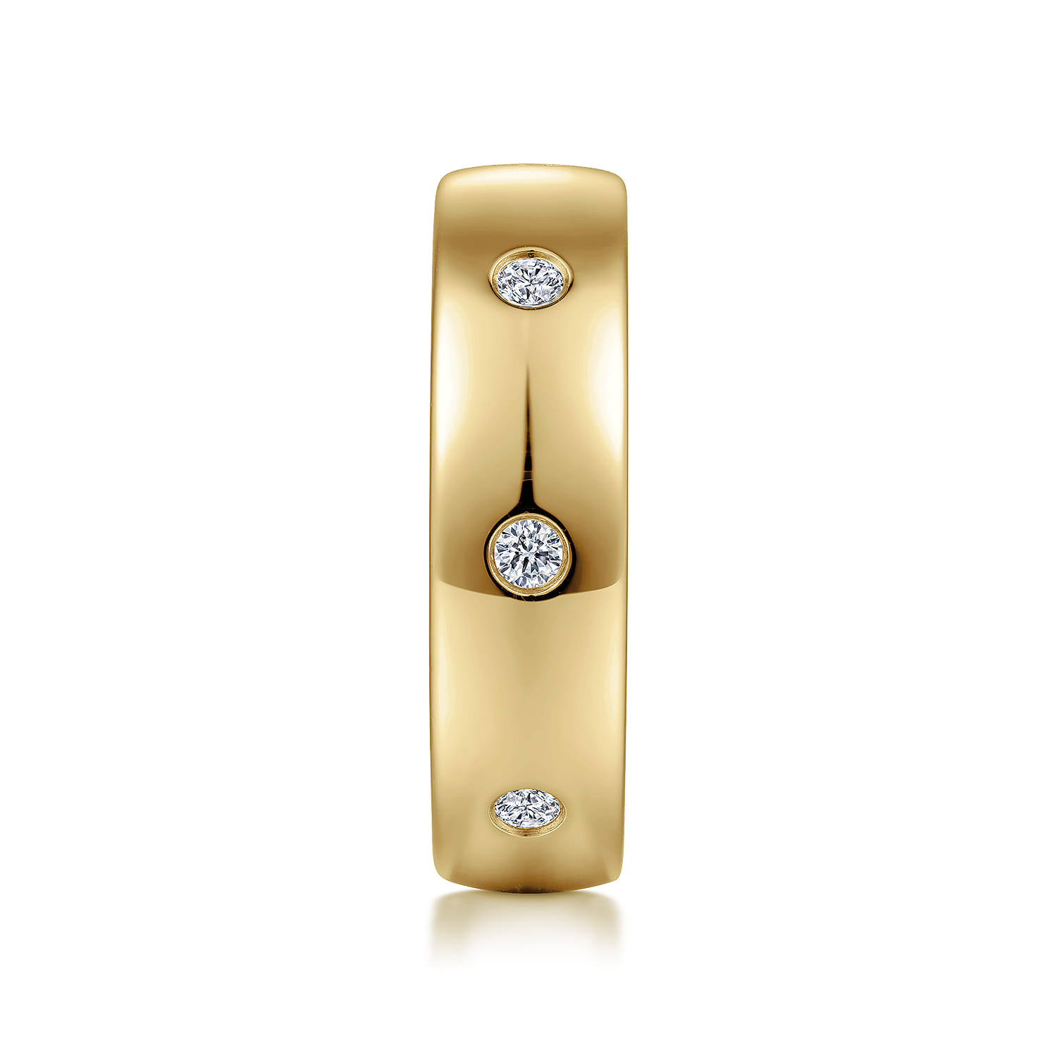 Emrys - 14K Yellow Gold Diamond Men's Wedding Ring in High Polished Finish