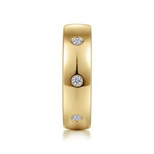 Emrys - 14K Yellow Gold Diamond Men's Wedding Ring in High Polished Finish