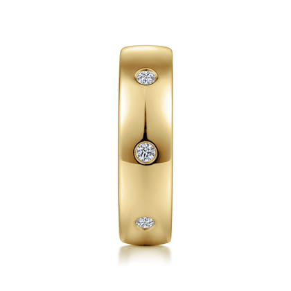 Emrys - 14K Yellow Gold Diamond Men's Wedding Ring in High Polished Finish