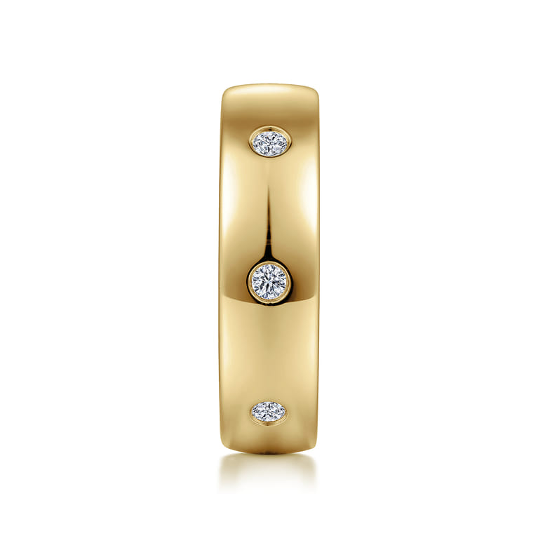 Emrys - 14K Yellow Gold Diamond Men's Wedding Ring in High Polished Finish - 0.3 ct - Shot 4