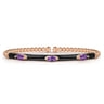 Enamel - 14K Rose Gold Bujukan Amethyst Split Bangle with Black Enamel