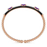 Enamel - 14K Rose Gold Bujukan Amethyst Split Bangle with Black Enamel