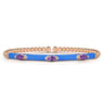 Enamel - 14K Rose Gold Bujukan Amethyst Split Bangle with Blue Enamel