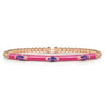 Enamel - 14K Rose Gold Bujukan Amethyst Split Bangle with Fuchsia Enamel