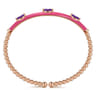 Enamel - 14K Rose Gold Bujukan Amethyst Split Bangle with Fuchsia Enamel