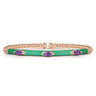Enamel - 14K Rose Gold Bujukan Amethyst Split Bangle with Mint Green Enamel