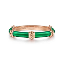 Enamel---14K-Rose-Gold-Bujukan-Bar-Split-Stackable-with-Chrome-Green-Enamel1