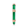 Enamel - 14K Rose Gold Bujukan Bar Split Stackable with Chrome Green Enamel