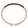 Enamel - 14K Rose Gold Bujukan Beads and Diamond Split Bangle with Black Enamel - 0.15 ct