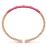 Enamel - 14K Rose Gold Bujukan Beads and Diamond Split Bangle with Fuchsia Enamel - 0.15 ct