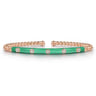 Enamel - 14K Rose Gold Bujukan Beads and Diamond Split Bangle with Mint Green Enamel - 0.15 ct