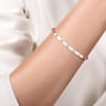 Enamel - 14K Rose Gold Bujukan Beads and Diamond Split Bangle with White Enamel - 0.15 ct