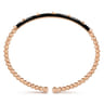 Enamel - 14K Rose Gold Bujukan Beads and Pyramid Split Bangle with Black Enamel