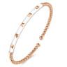 Enamel - 14K Rose Gold Bujukan Beads and Pyramid Split Bangle with White Enamel