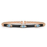 Enamel - 14K Rose Gold Bujukan Blue Topaz Split Bangle with Black Enamel