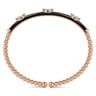 Enamel - 14K Rose Gold Bujukan Blue Topaz Split Bangle with Black Enamel