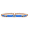 Enamel - 14K Rose Gold Bujukan Blue Topaz Split Bangle with Blue Enamel