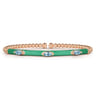 Enamel - 14K Rose Gold Bujukan Blue Topaz Split Bangle with Mint Green Enamel