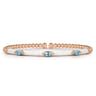 Enamel - 14K Rose Gold Bujukan Blue Topaz Split Bangle with White Enamel